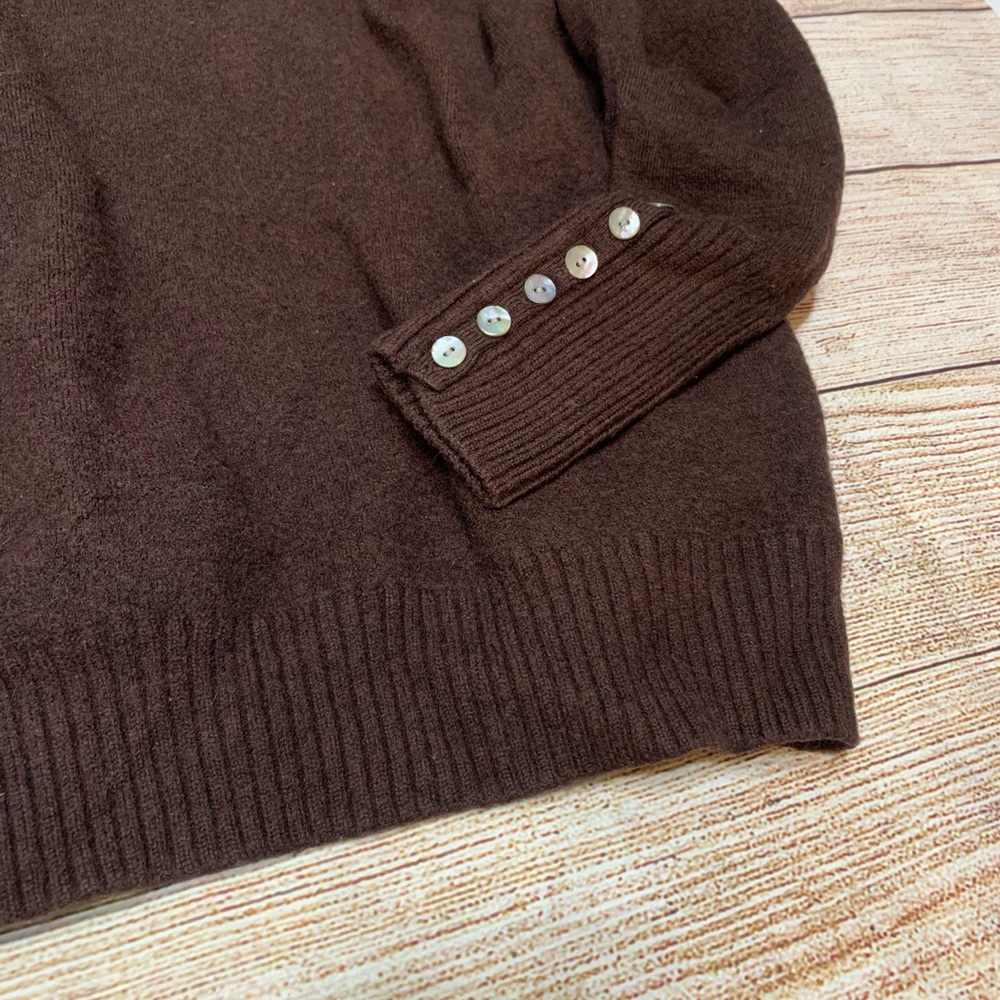 Brown vintage chocolate merino wool sweater S-M - Picture 2 of 3